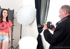 Tricky educator shoots his dick moving inwards a new brunette college girl.