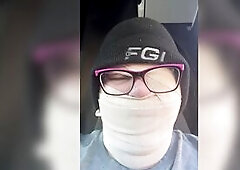 Faceless pig begins day