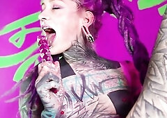 Inked Babe’s Bawdy Solo Anal – Implacable Self Assfucking