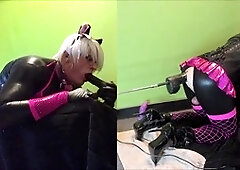 Massive strap-on, fucking machine, and E-Stim dilator drive me to climax