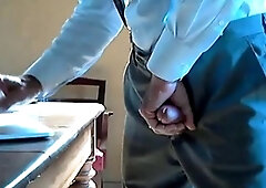 Grandpa Strokes His Cock