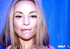 Blonde MILF takes a deep creampie in a hardcore POV session with intense cumshot