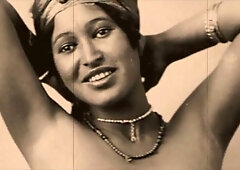 Vintage Algerian beauty with natural bush savors a sensual night alone in a candlelit Moorish harem chamber