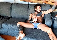 MEN.com - Pierced & inked spit indoor solo