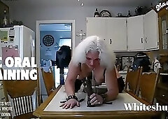 Whiteshuggahs oral dildo training
