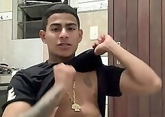 Ex-Brazilian Army Soldier Shows-off His 9.06 Inch Uncut Dick