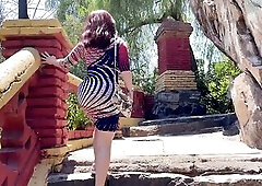 Chilena culeada en cerro Santa Lucía - sexo en exterior con chilena Katejenn