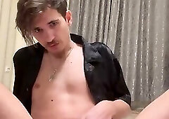 A hetero twink saw his wife's toy and decided to use it