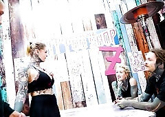 Tattooed Pair Bang With Large Ramrods Perky Gets Inked Foursome