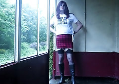 More crossdressed and chatting muddy outdoors