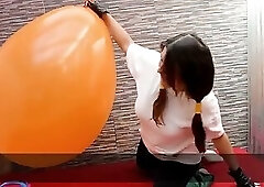 Videl From Dbz Blow and Ride a 36inch Big Balloon - Bunny Looner