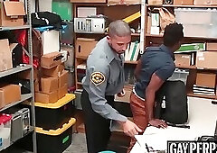 Security officer destroys a young ebony shoplifters ass