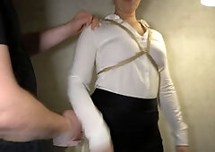 My sexy secretary gets bound and taken from behind in a hardcore session