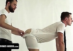 Innocent boy elder boon gets his ass stretched by the priest during ritual