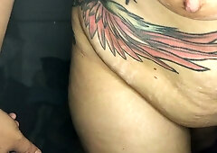 Tattooed Australian man rides deep anal with gaping stretch on camera