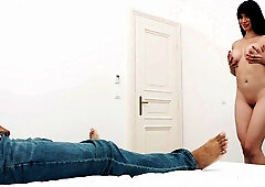 Long-haired latina Yenifer Chacon pleasures her black man in bed