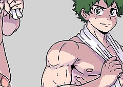 Deku Boner Growth Toon 1027 (From a puny schlong to a humungous pink cigar)