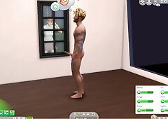 Naturist Uncircumcised Hippie Plays The Sims four and JISM