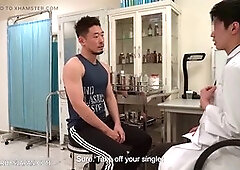 Naughty medical examination roleplay with cute guys in the doctor's office