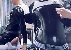 460.9 Rubber twink enjoys cock in his hole