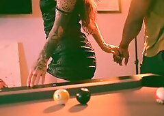 James comes over to play a game of pool at my rental. We were having a joy time and the raunchy tension just kept building until we got so distracted 