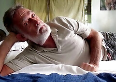 Hairy dad Mrhairygardener enjoys a solo jerk-off session and relishes in his cum