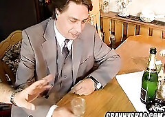 This seasoned granny is very slim, but unfortunately her twat is not that taut anymore due to the many jocks in her life. That is why this babe prefer