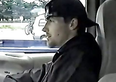 Crazy jerking off in the car