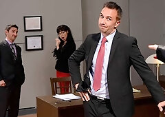 Sex-addicted goddess Jessica Jaymes jumps on a pretty huge dick