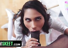 TeamSkeet Labs - Ebony Man Controls And Pounds College Gal With His Time Stop Device - Full Clip