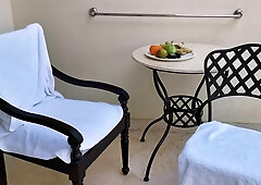 Spunking in a Protection on the Motel Balcony - Simon Latexa