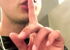 Wanking in the baths stall