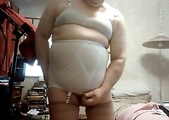 Small penis masturbation, masturbation cum, uncut foreskin