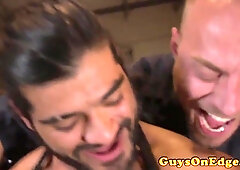 Bounded latino marionette milked by male domination