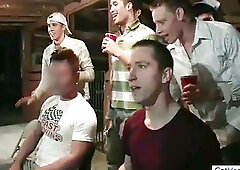 Guys get gay hazed by  crowd