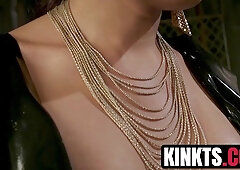 Brunette trans Jessica Fox disciplines and fucks Corbin Dallas