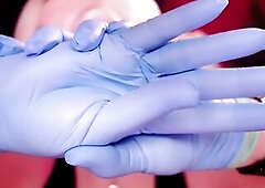 ASMR with medical gloves, clicking and clapping hands