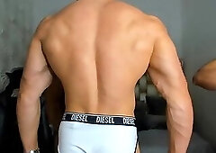 Model invites bodybuilder muscle friends into private show