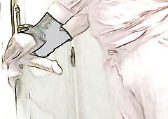 sissy sarah crossdresser riding sextoy on wall, training, underware