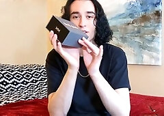 Young gay amateur gets off with a big toy