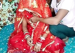 Fast time desi honeymoon video hindi audio Claire Vaise in red saree and blouse having fun