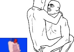 Among Us Yaoi - Shirtless Crimson Taunts Blue Before Plumbing