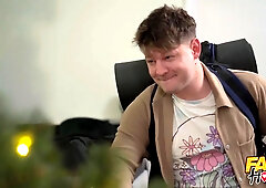 Christmas cums early for this Lucky Bastard - faux hostel total episode