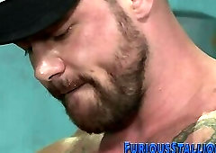 Horny buff hunk sucking