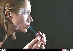 Beautiful Blonde Smoking Cowgirl Sex - Angelika Grays Blowing Cigarette Smoke Handjob