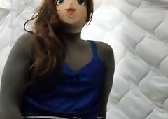 kigurumi chick jizz on her manager back