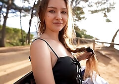 POV of a hot stranger getting her ass filled in the woods