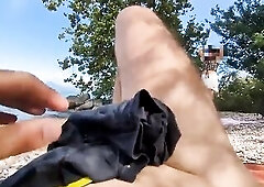 I Got Totally Undressed on the Beach and Jerked Off During the time that a Hawt Gal Watched