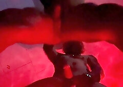 Mind-blowing she-creature takes meaty white dick doggy style after class!