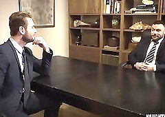 Tattoo gay domination with cumshot